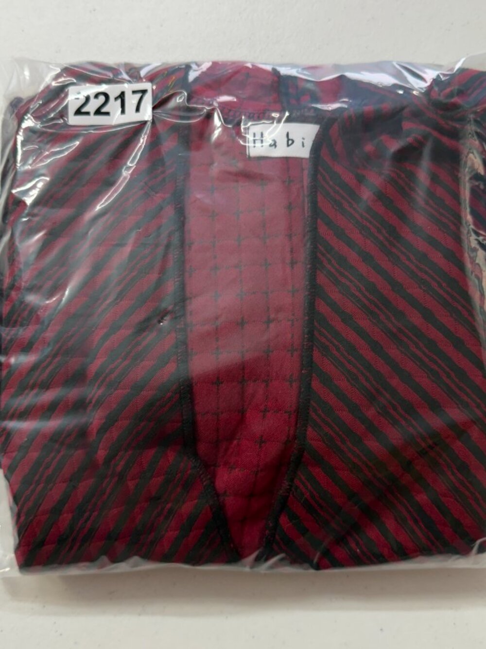 Habitat Red Black Striped Artsy Swing Vest Jacket Pockets Size Small - Picture 12 of 12